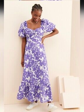 Free the Roses Floral Print Cotton Maxi Dress